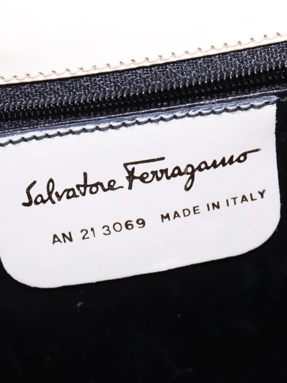 Salvatore Ferragamo Hand Bag Leather 2way White Gold Auth BA5896 - Picture 12 of 15